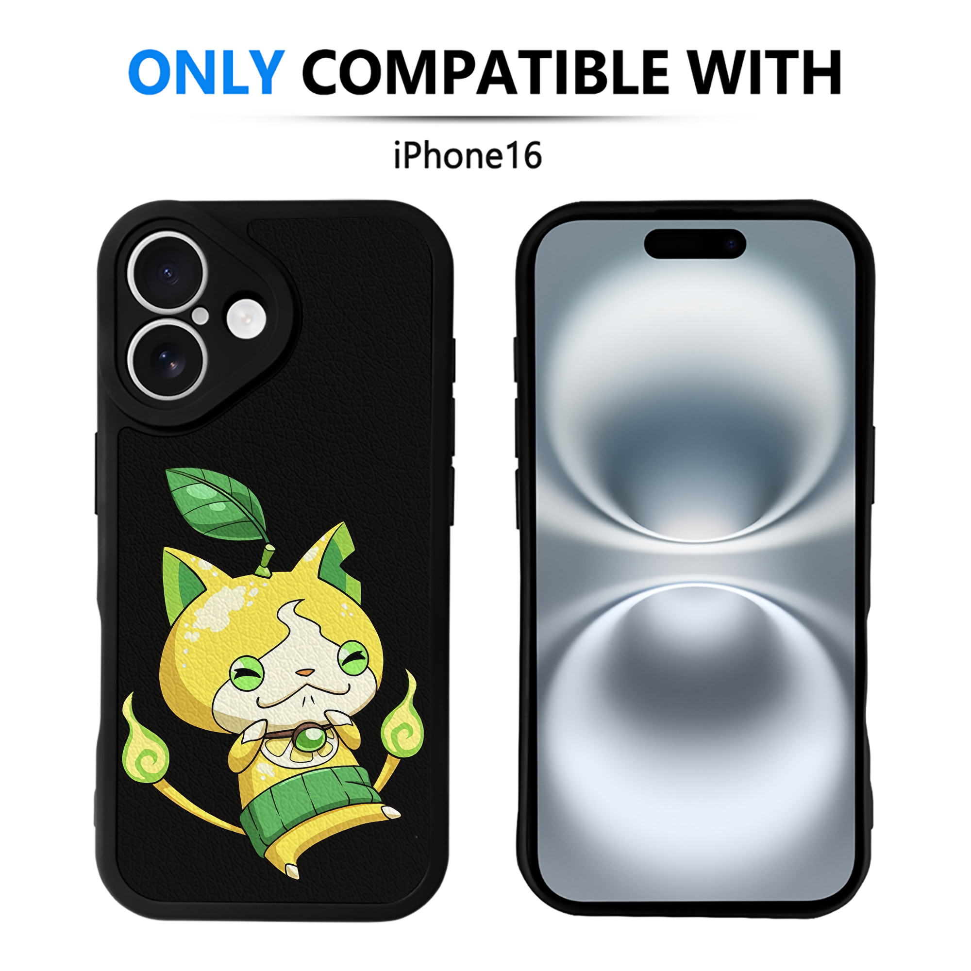 （画像用） 妖怪ウォッチ Yo-kai Watch 【iPhone 16シリーズ対応】シリコンスマホケース（レザー調） 材質：シリコン
